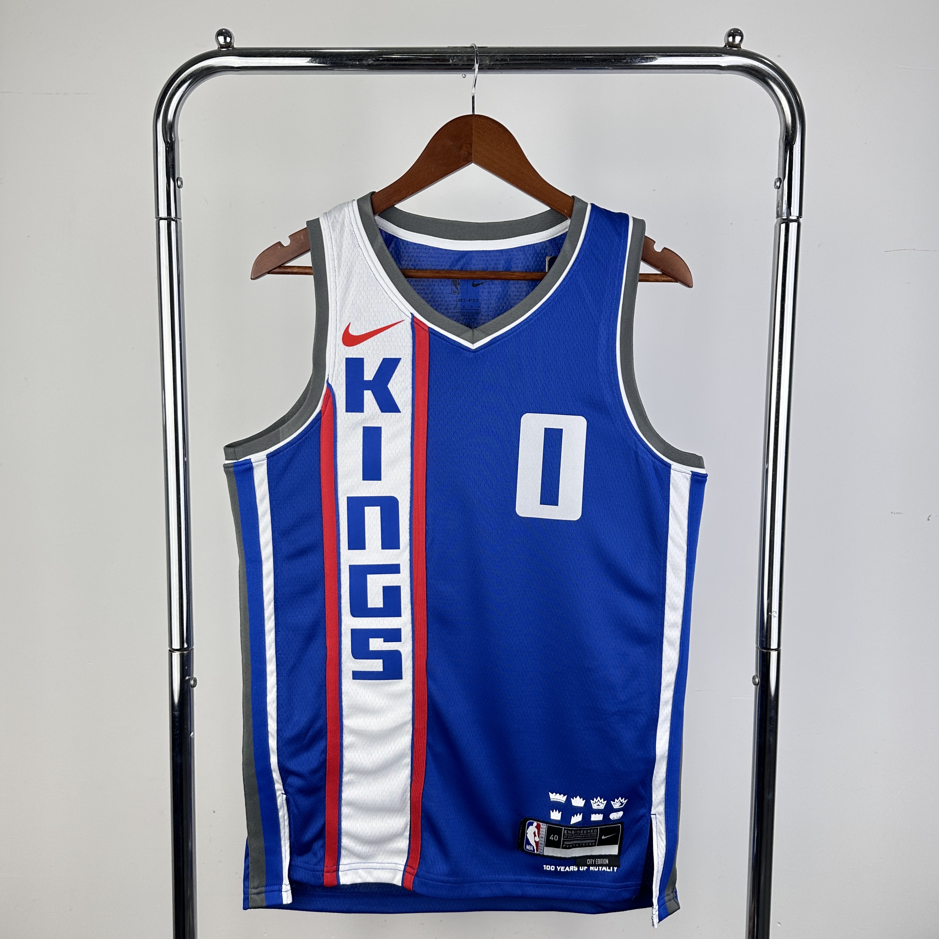 Men Sacramento Kings 0 Monk Blue City Edition Nike 2024 NBA Jersey